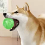 Pet Squeaky Chew Toy for Dogs & Cats - Polka Dot Tooth Cleaning Ball