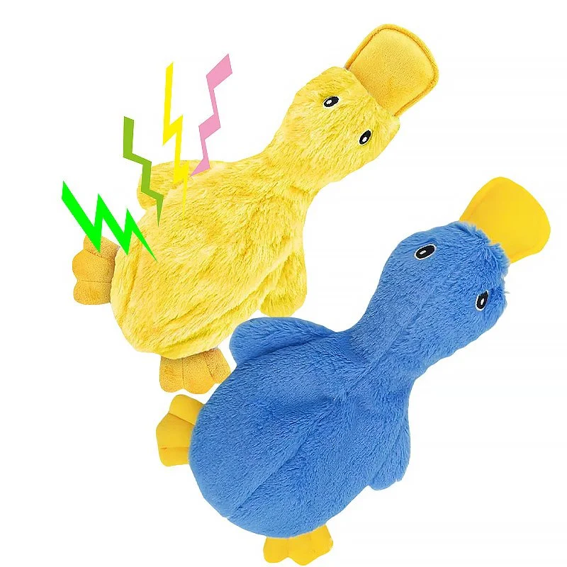 Interactive Yellow Duck Plush Toy for Dogs & Cats - No Fill Chewing Pet Training Toy
