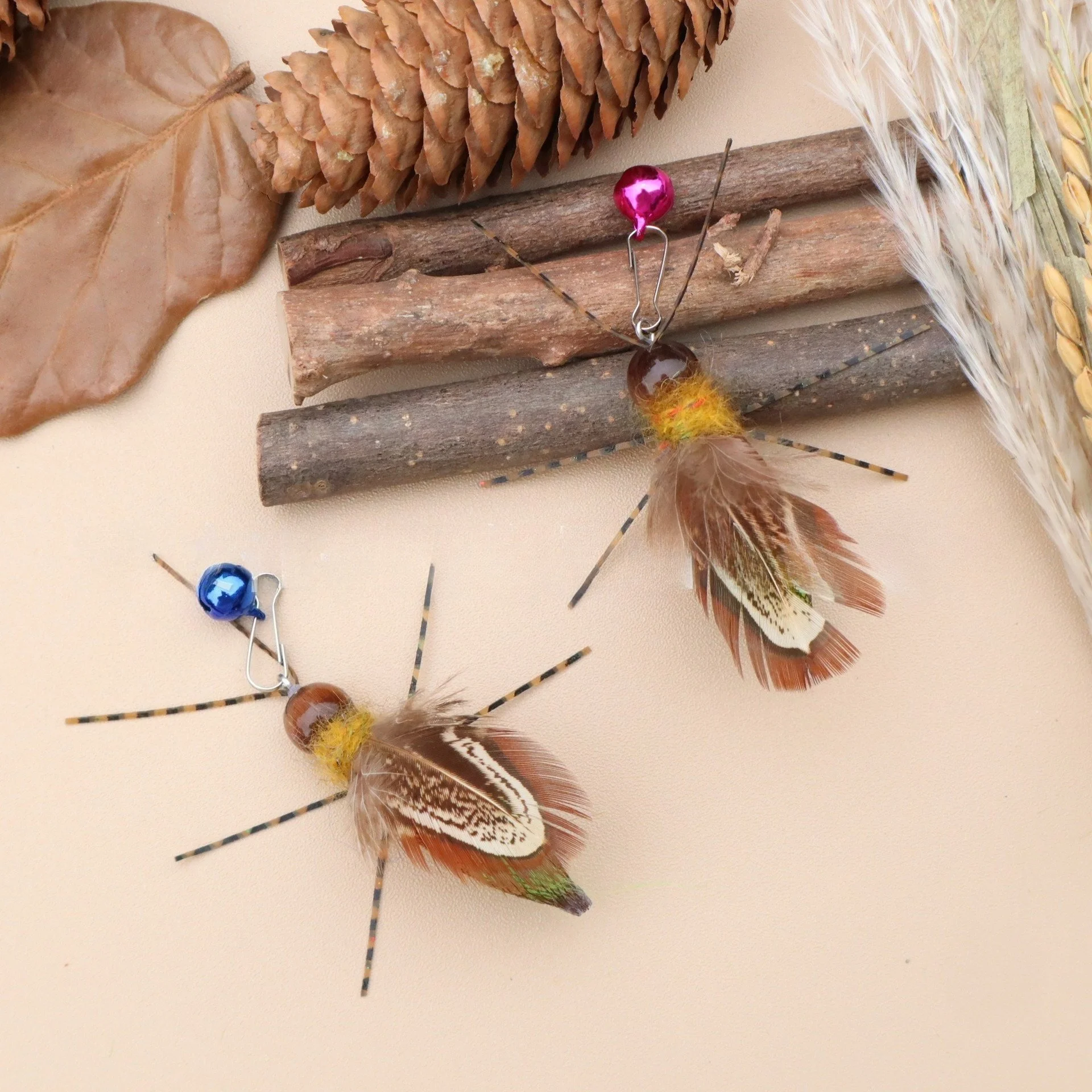 Interactive Firefly Feather Cat Teaser Toy – Fun Chase Wand with Realistic Motion