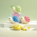 Snail-Shaped Pet Chew Toy with Teeth Cleaning & Interactive Squeaker
