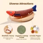 3-Pack Saury Fish Catnip Kicker Toys with Crinkle Sound