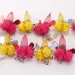 Cute Plush Fly Cat Teaser Heads with Glitter & Bell – 10-Piece Replacement Set