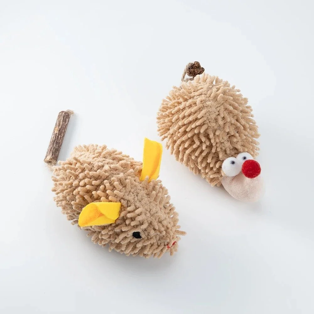 Interactive Plush Hedgehog Mouse Catnip Toy for Cats