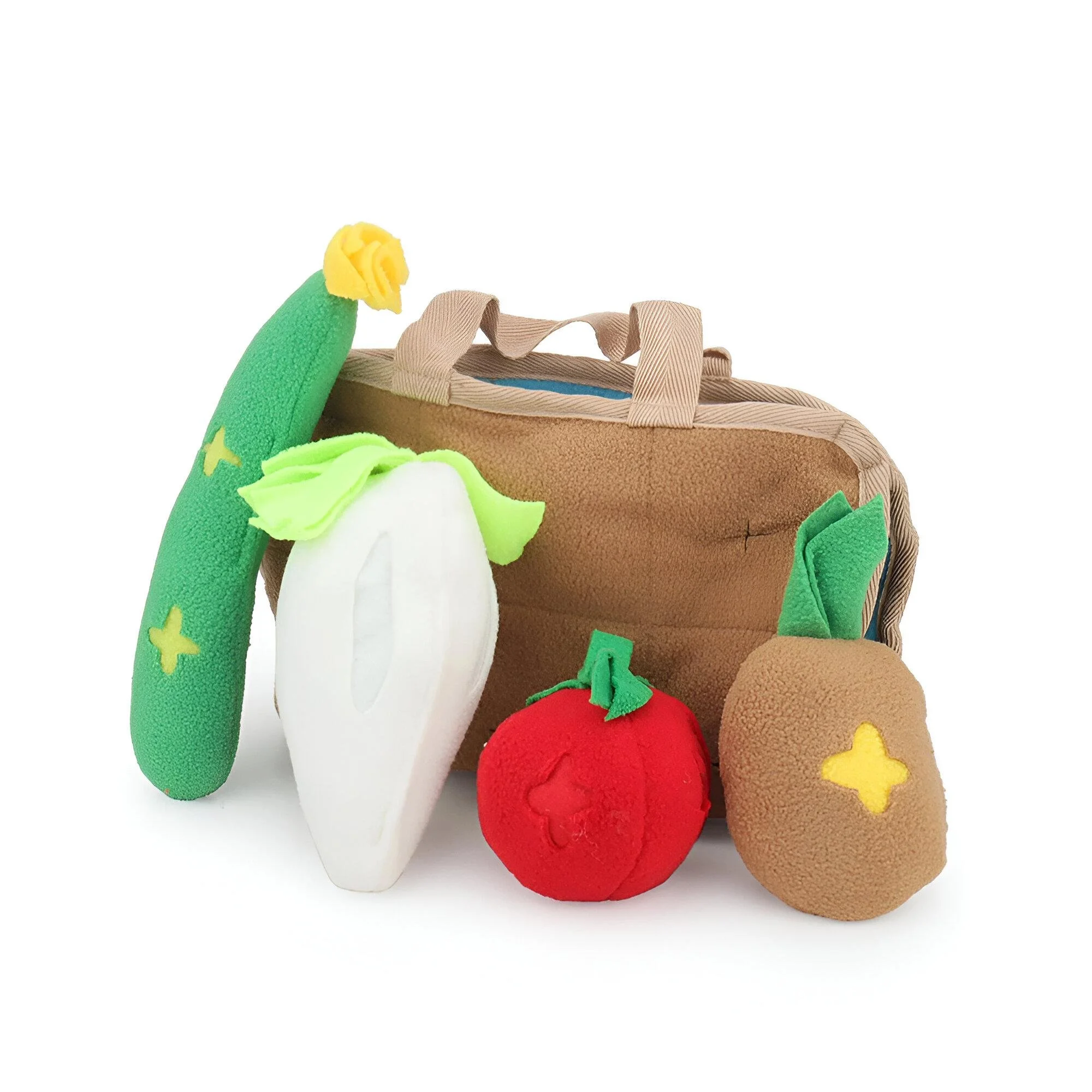 Plush Handbag Snuffle Dog Toy with Squeaker and Treat Puzzle