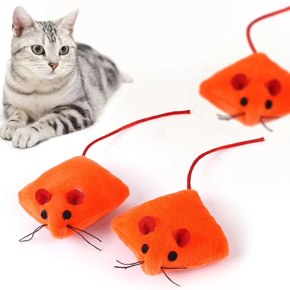 5-Pack Plush Orange Catnip Mice