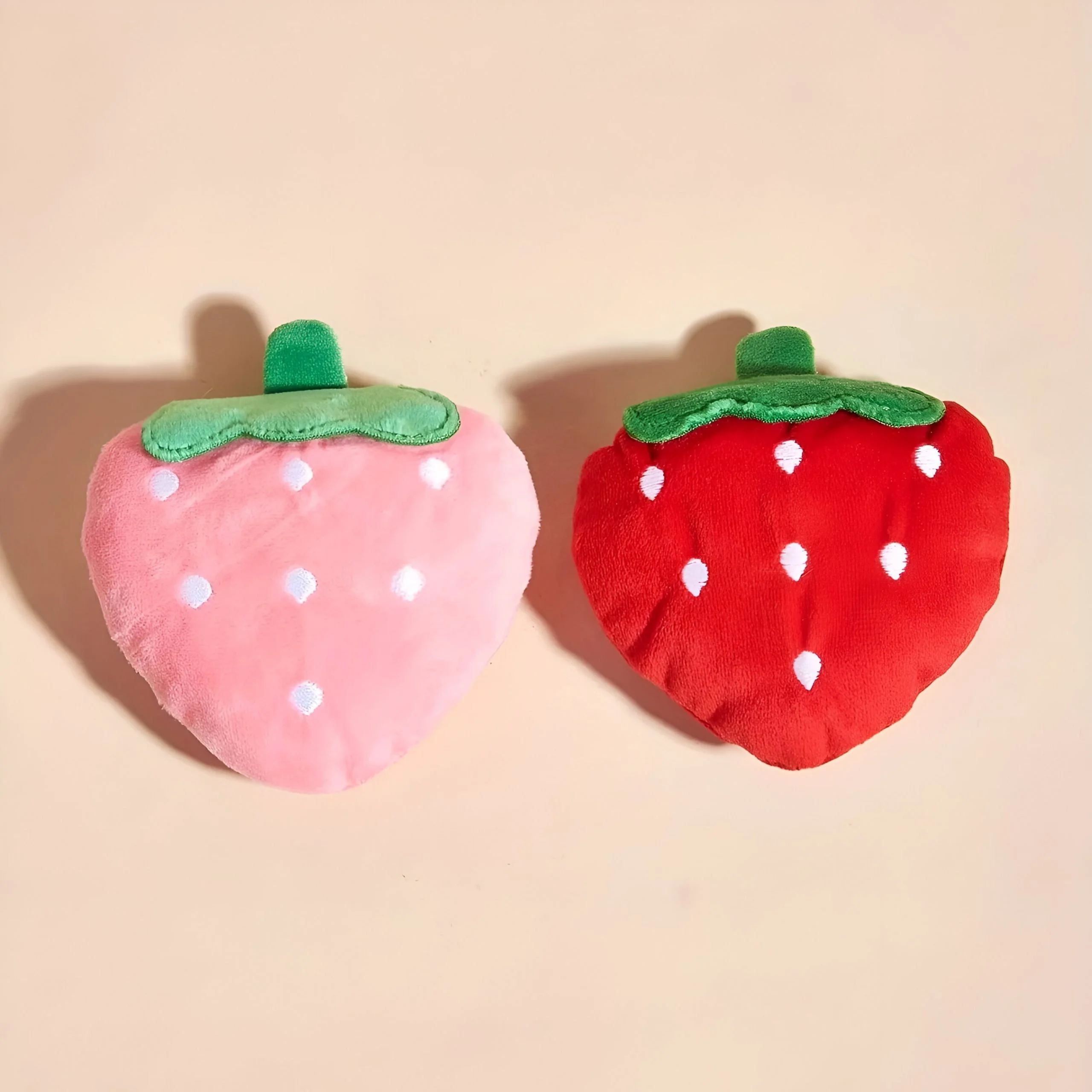 Cute Strawberry Squeaky Dog Chew Toy Plush for Small & Medium Dogs