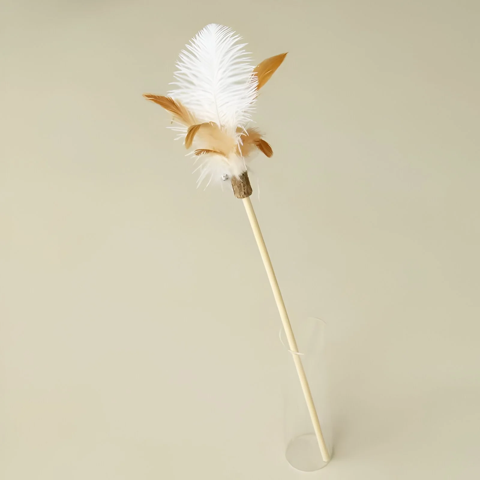 Colorful Ostrich Feather Cat Teaser Wand