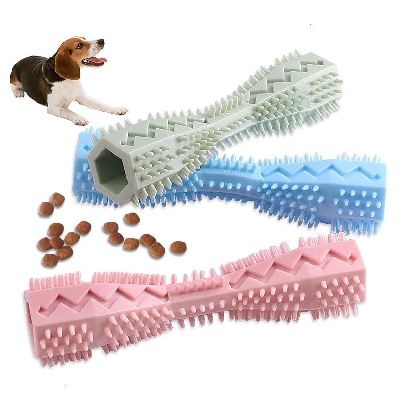 Durable Soft Rubber Dog Toothbrush Chew Stick for Easy Teeth Cleaning