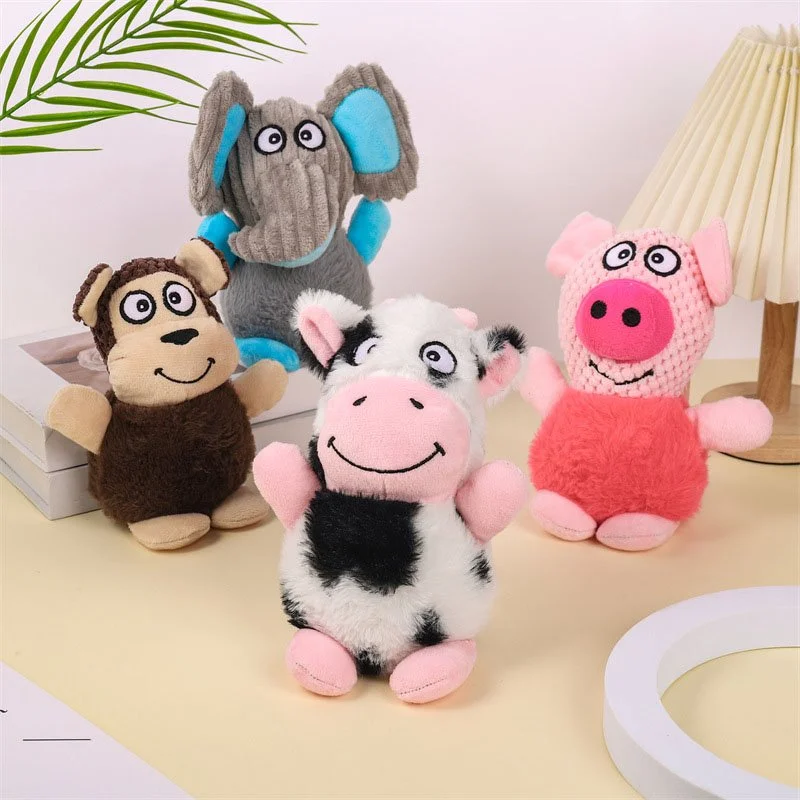 Cute Squabby Plush Animal Toy Set for Dogs