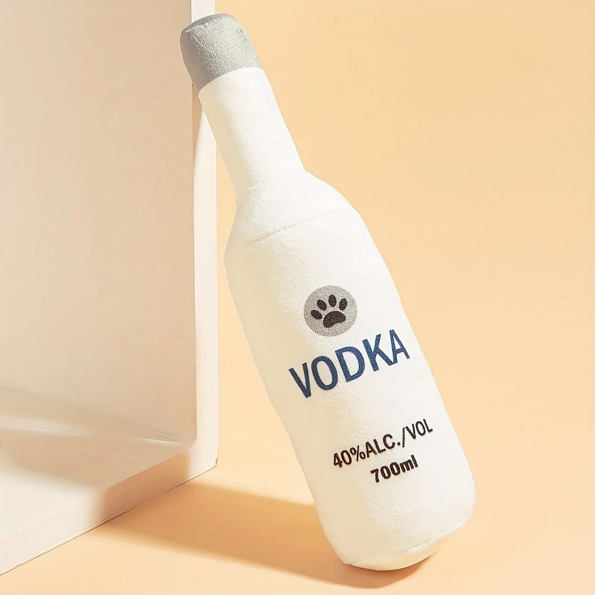 Durable Vodka Bottle Plush Dog Chew Toy with Squeaker for Small & Medium Dogs