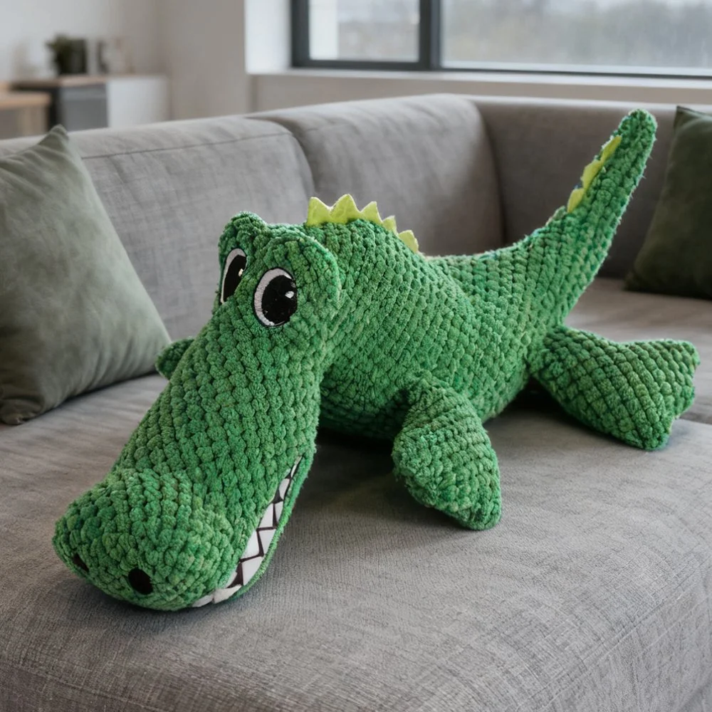 Chew-Resistant Dinosaur Plush Squeaky Toy for Dogs & Cats