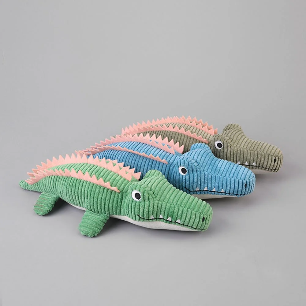 Realistic Crocodile Plush Dog Chew Toy for Puppies & Teeth Cleaning