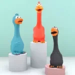 Squeaky Chicken Chew Toy for Dogs - Bite-Resistant, Interactive Rubber Toy