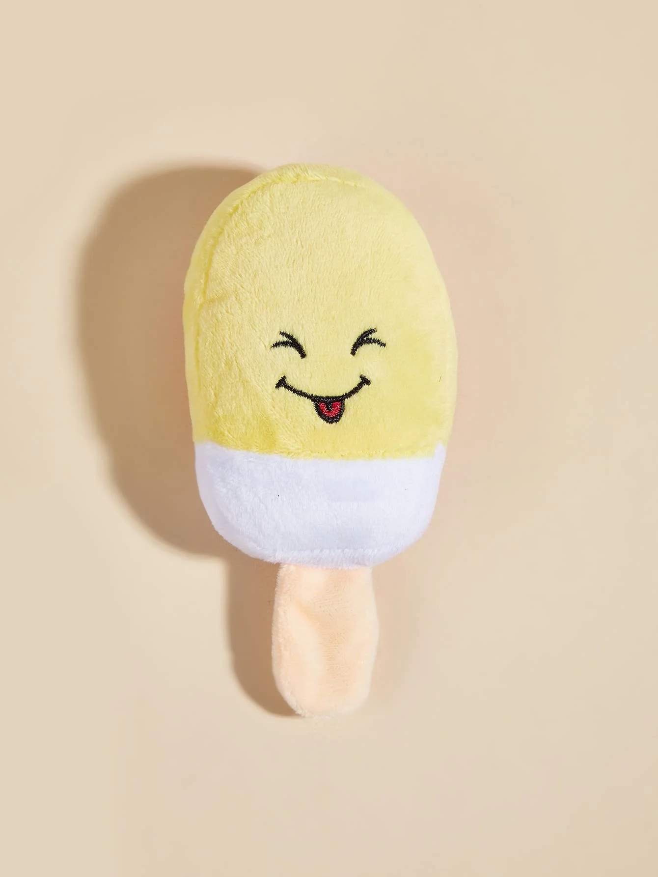 Smiley Ice Cream Squeaky Plush Chew Toy for Dogs & Cats
