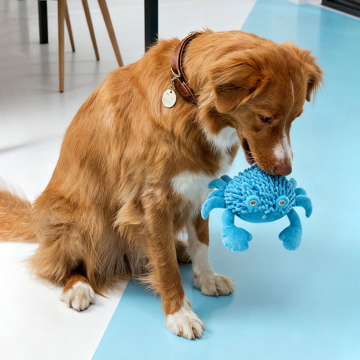 Plush Crab Squeaky Dog Toy for Puppies