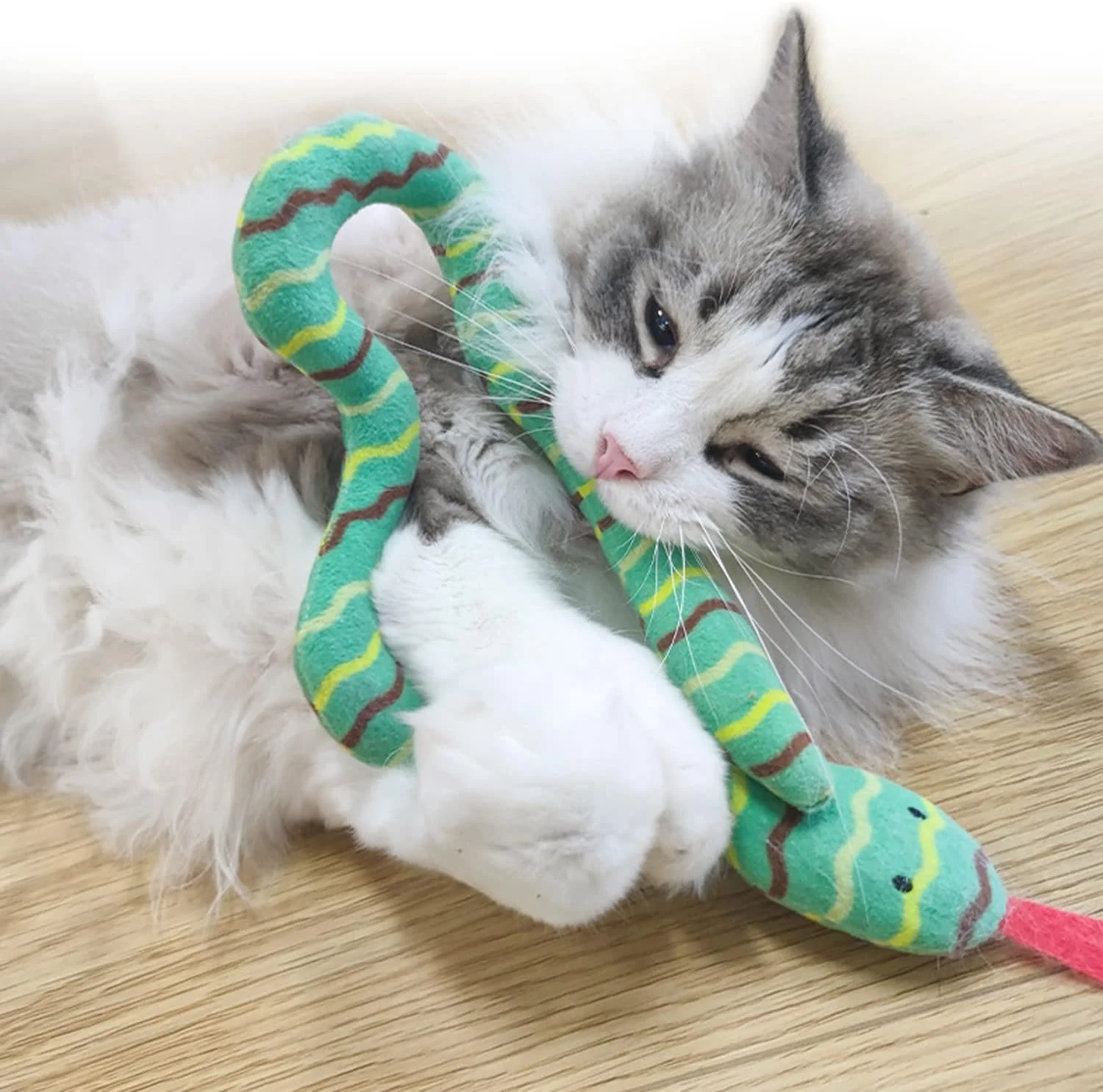 Interactive Catnip Snake Plush Cat Toy