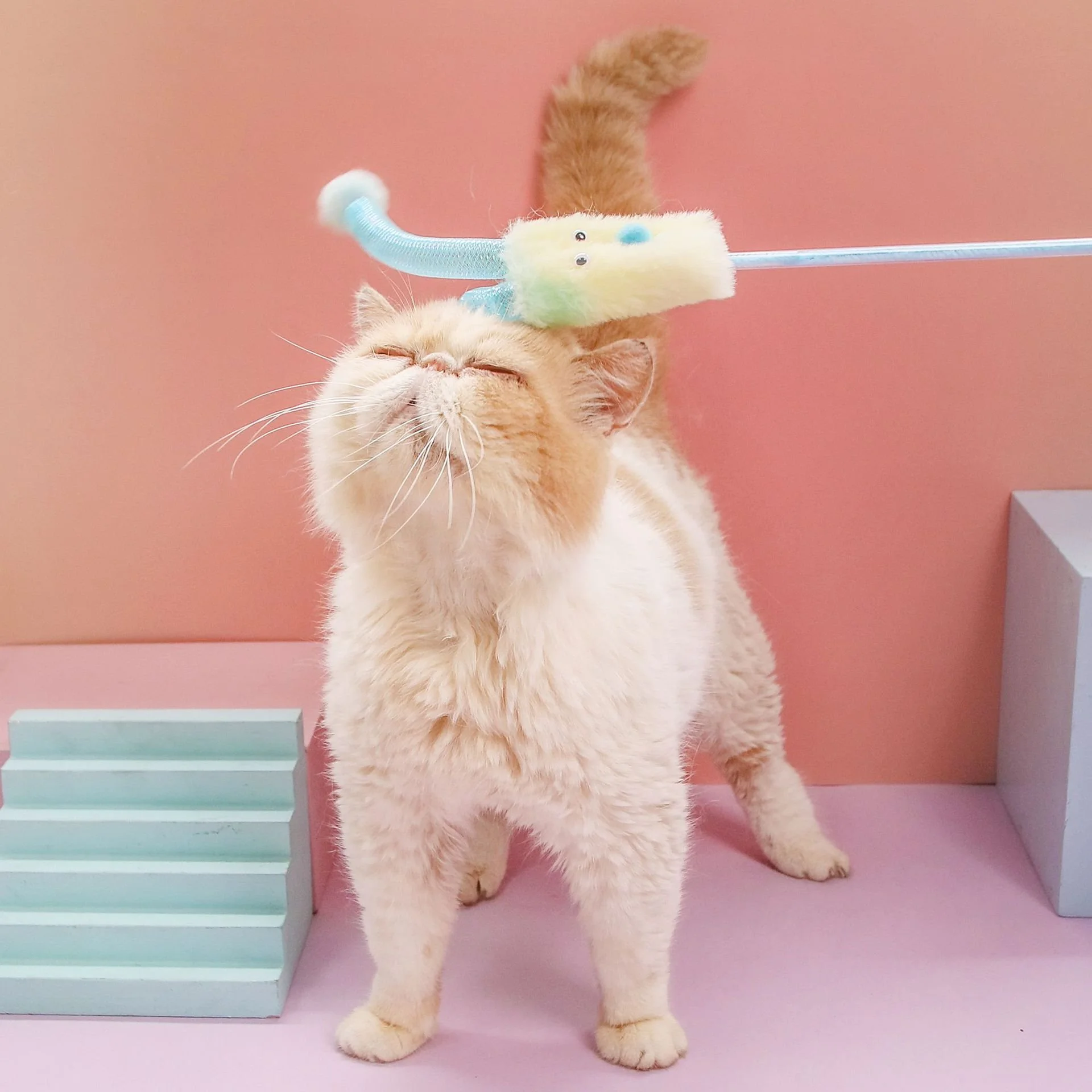 Interactive Squeaky Cat Teaser Toy - Durable Cloth Tube for Fun Playtime
