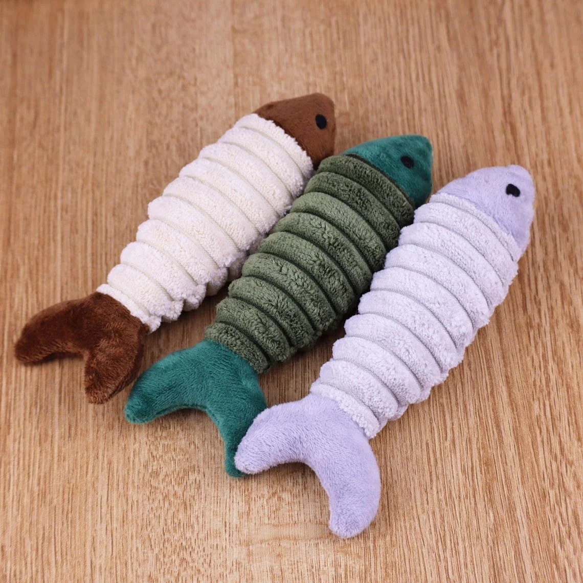 3-Pack Realistic Fish Cat Teaser Toys