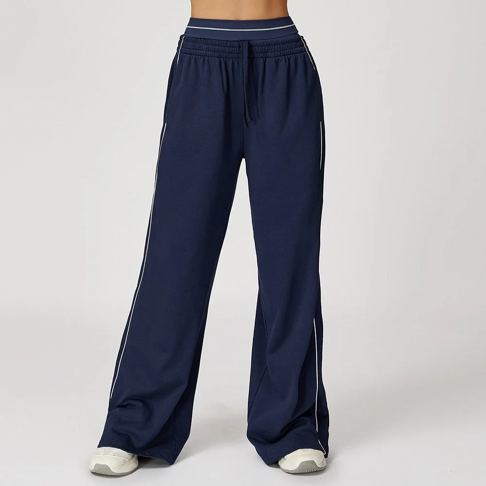 Women’s High-Waisted Color Block Yoga Sweatpants with Pockets