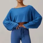 One-Shoulder Batwing Sleeves Fitness Long Sleeve Top for Women - Versatile Yoga & Casual T-Shirt