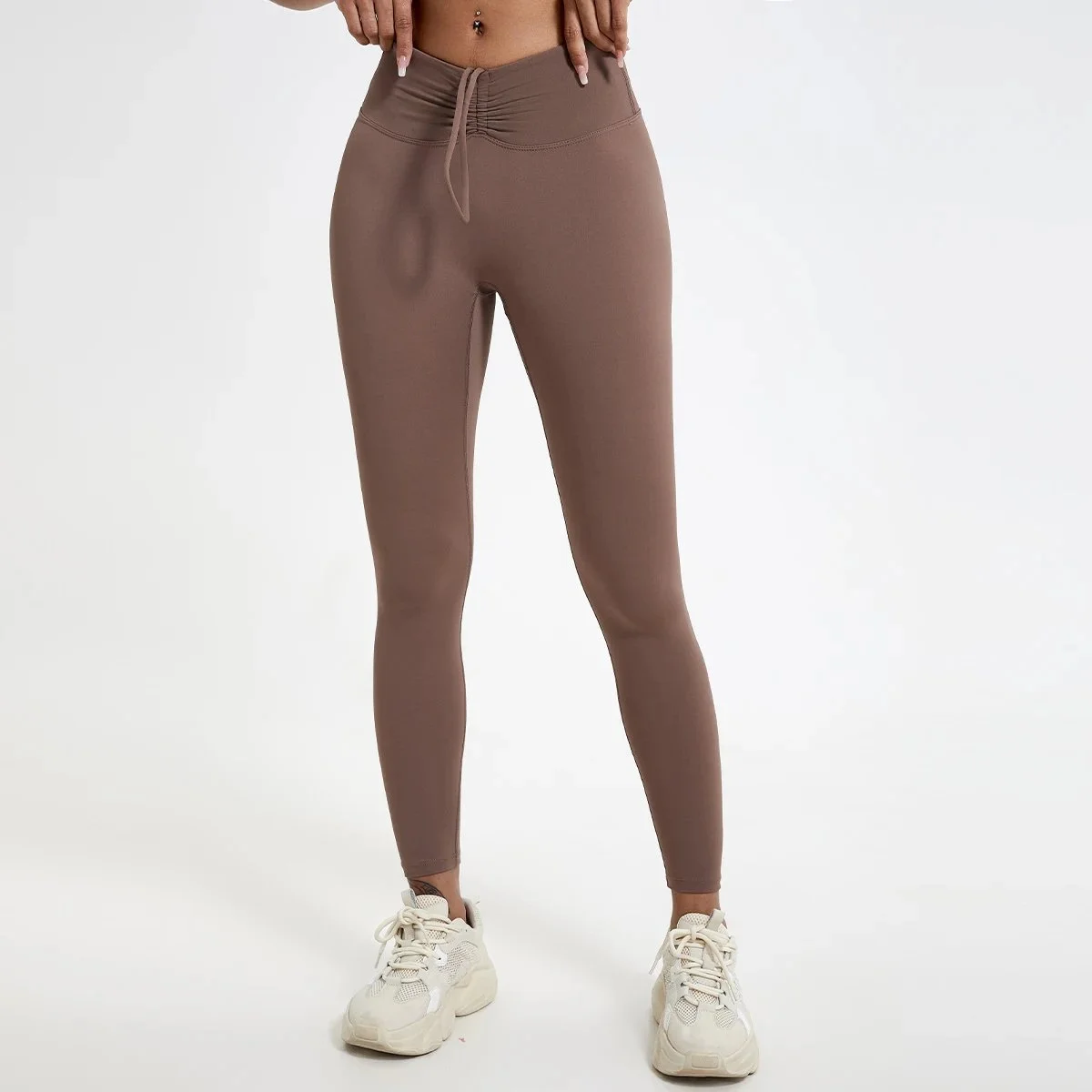 High Waisted Tummy Tuck Sweatpants for Women - Drawstring Fitness Leggings for Gym, Yoga & Workouts