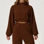 Women’s Loose-Fit Long Sleeve Yoga & Running Crop Sweatshirt