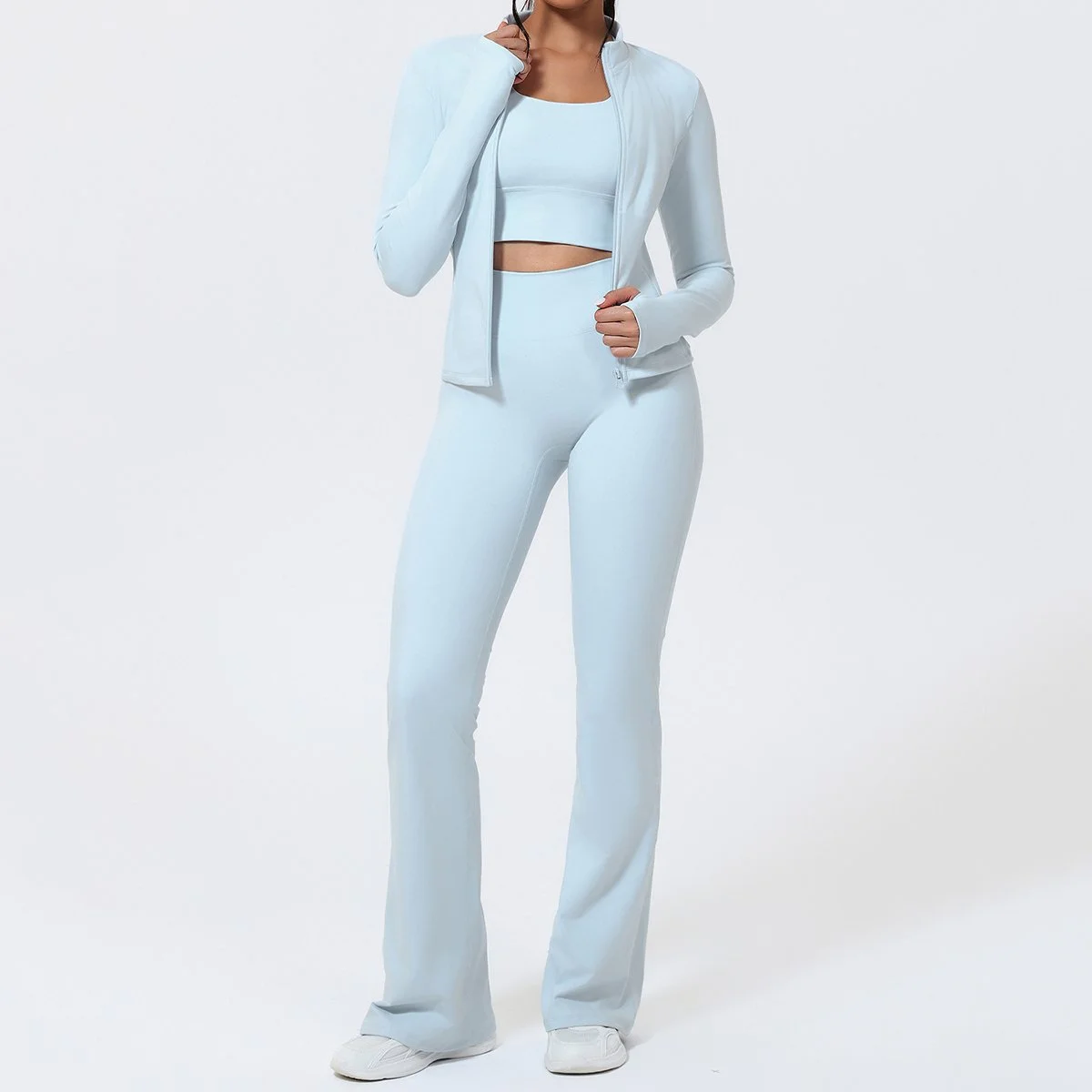 Women’s Long-Sleeve Yoga Jacket & High-Stretch Fitness Set