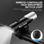 2000 Lumen Remote-Control Bike Headlight with Anti-Glare & Type-C Charging