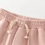 Girls Winter Cotton Straight Pants with Elastic Waist – Pink