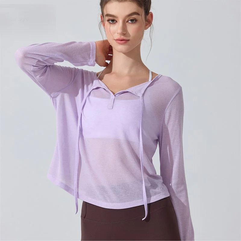 Loose Long-Sleeve Quick-Dry Yoga & Running Shirt for Women