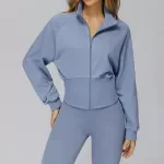 Women's Winter Yoga Zip Sweatshirt – Warm Windproof Long-Sleeve Jacket