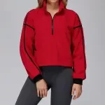 Women's Winter Fleece Running Jacket – Windproof Warm Stand Collar Top