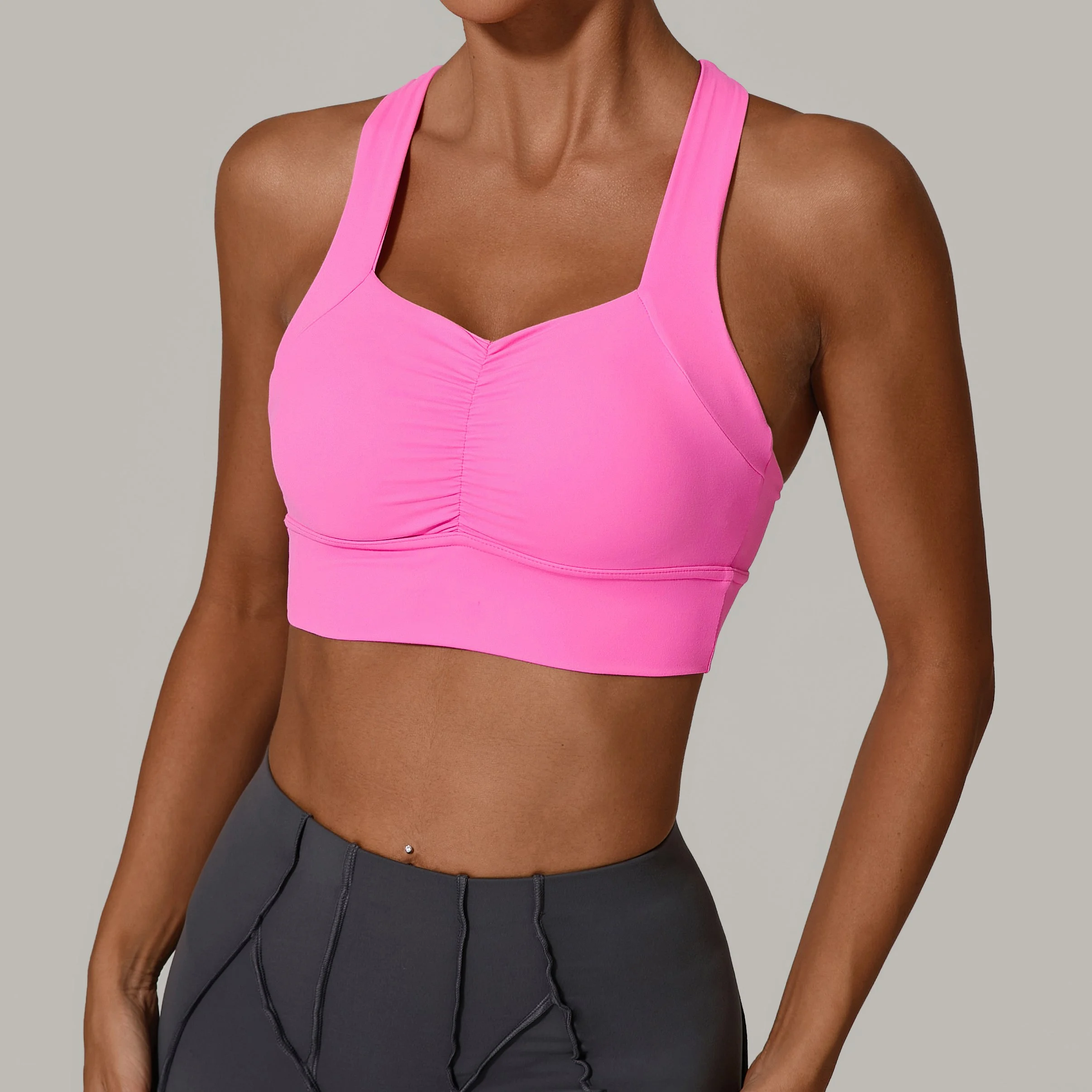Shockproof Push-Up Scrunch Sports Bra for Women Quick-Dry Yoga Top