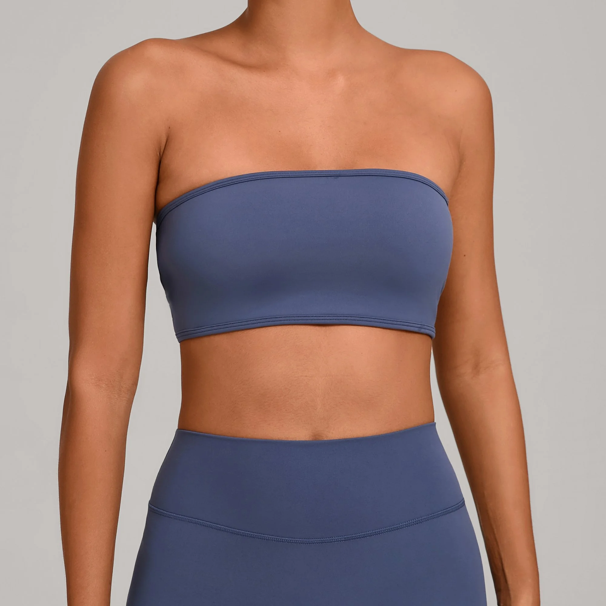 Backless Padded Bandeau Sports Bra for Yoga & Fitness