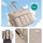 Insulated Puffer Tote Bag with Laptop Sleeve for Work, Travel & Gym
