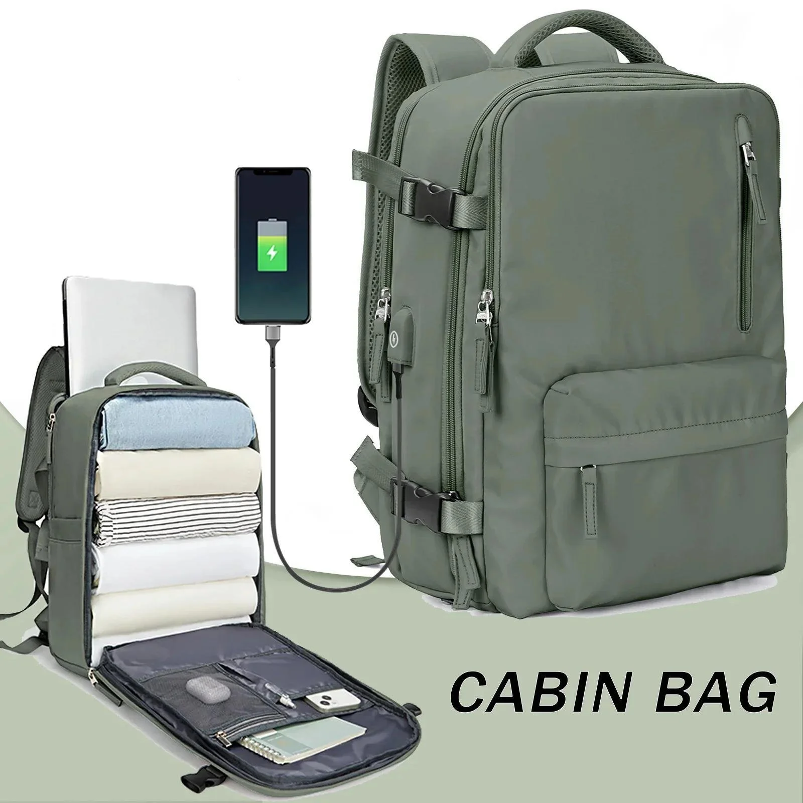 Waterproof Travel Backpack with 17" Laptop Sleeve