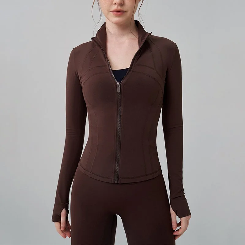 Women’s High Neck Zip-Up Yoga & Fitness Sports Jacket