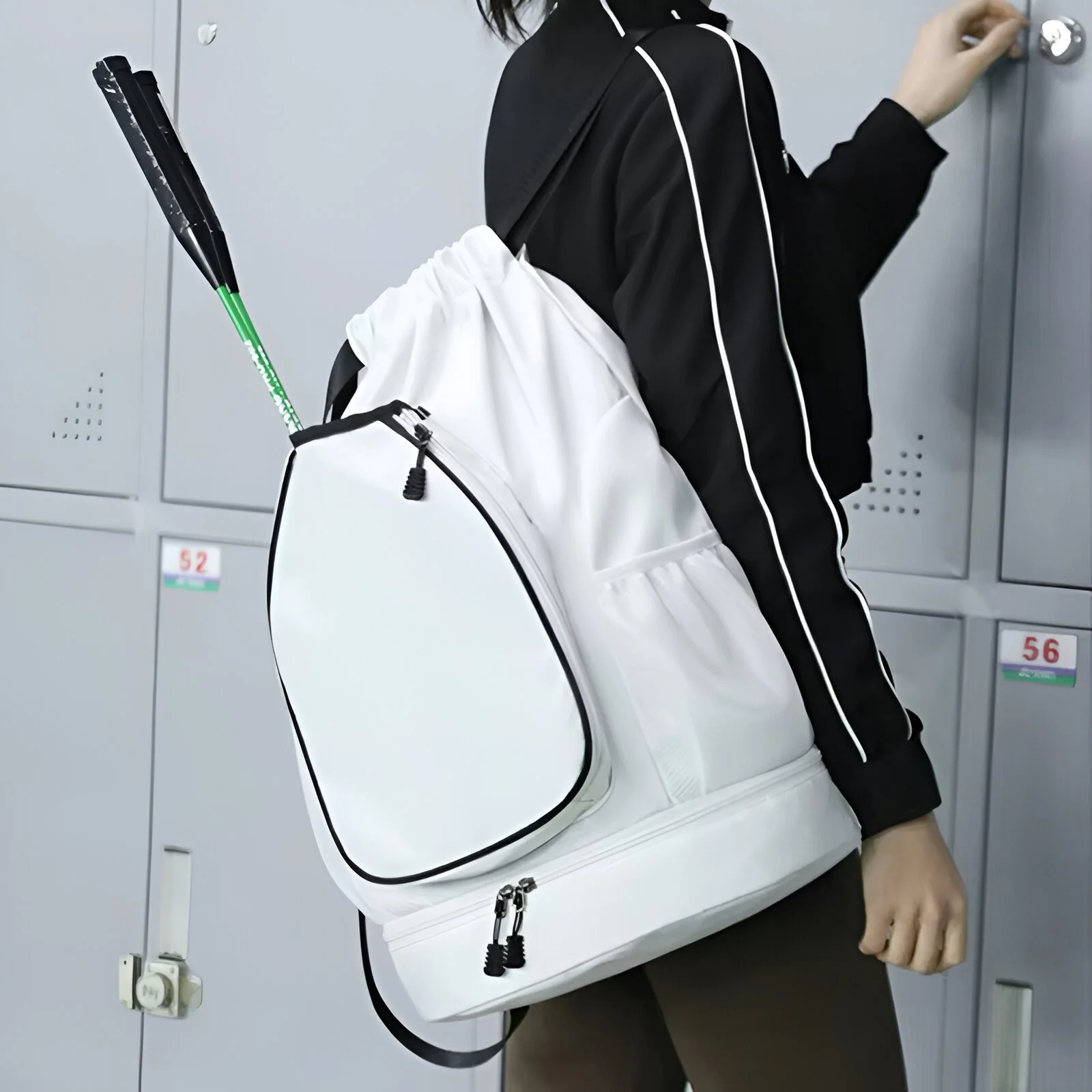 Large Racket Pack for Badminton, Squash & Table Tennis – Holds 2 Racquets, Fitness Backpack with Shoes Pocket