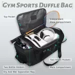 Waterproof Duffel Gym Bag with Shoe Compartment and Wet-Dry Sections – 21 Inch Travel Bag for Men