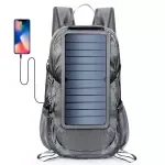 Solar Backpack Foldable Hiking Daypack with 5V Power Supply & 6.5W Solar Panel