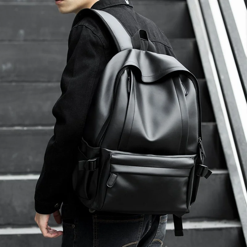 Leather Backpack for Men – 14 Inch Laptop Backpack, Travel Daypack with USB Port, Water-Resistant Business Backpack