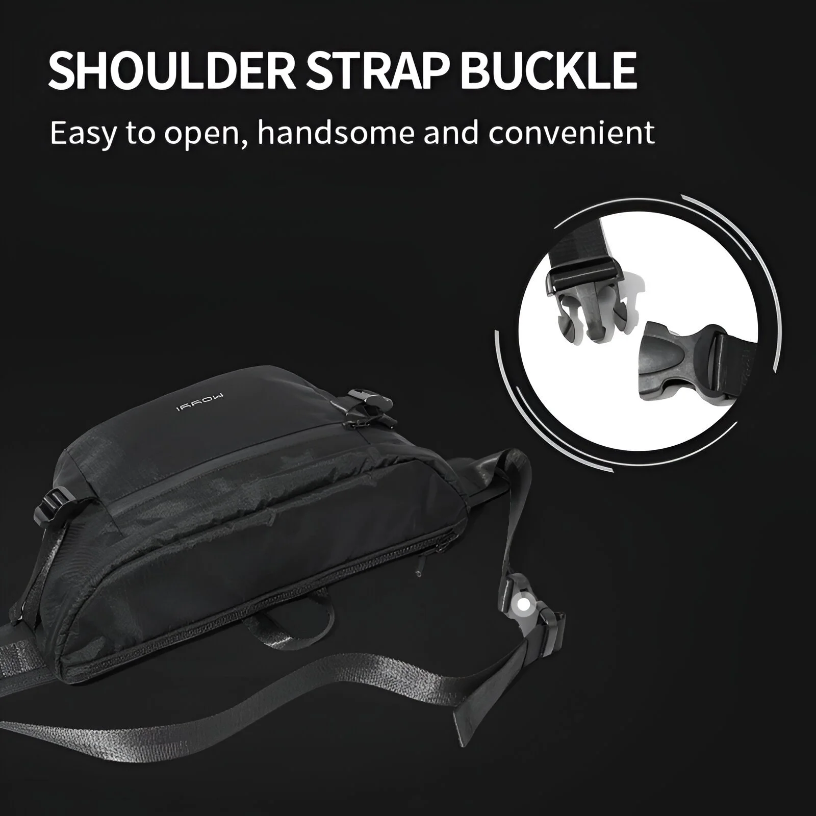 Black Large Fanny Pack for Men – Waterproof Oxford Gym & Travel Crossbody Bag