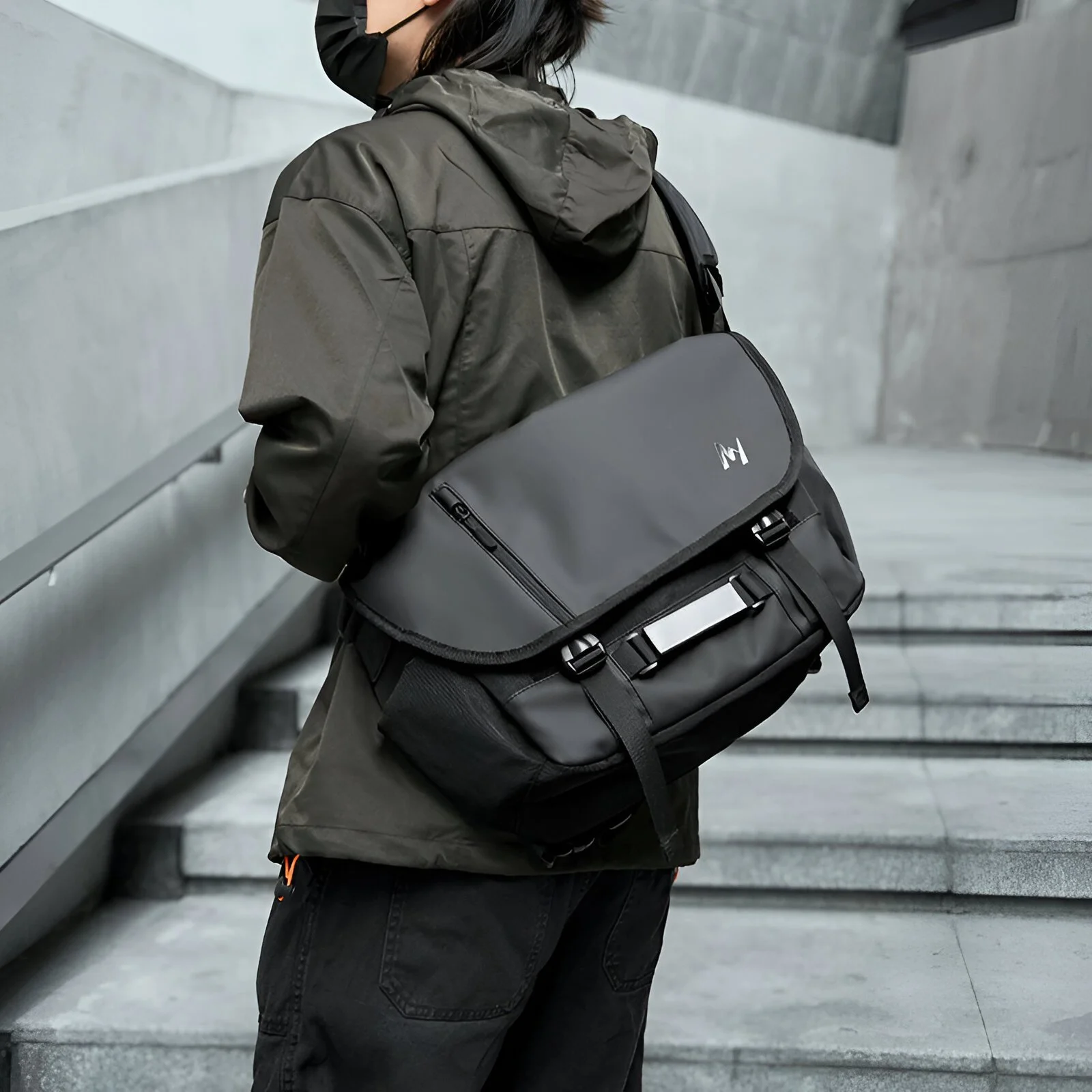 Waterproof Messenger Bag for Men - Multifunctional Crossbody Sling Bag with Large Capacity