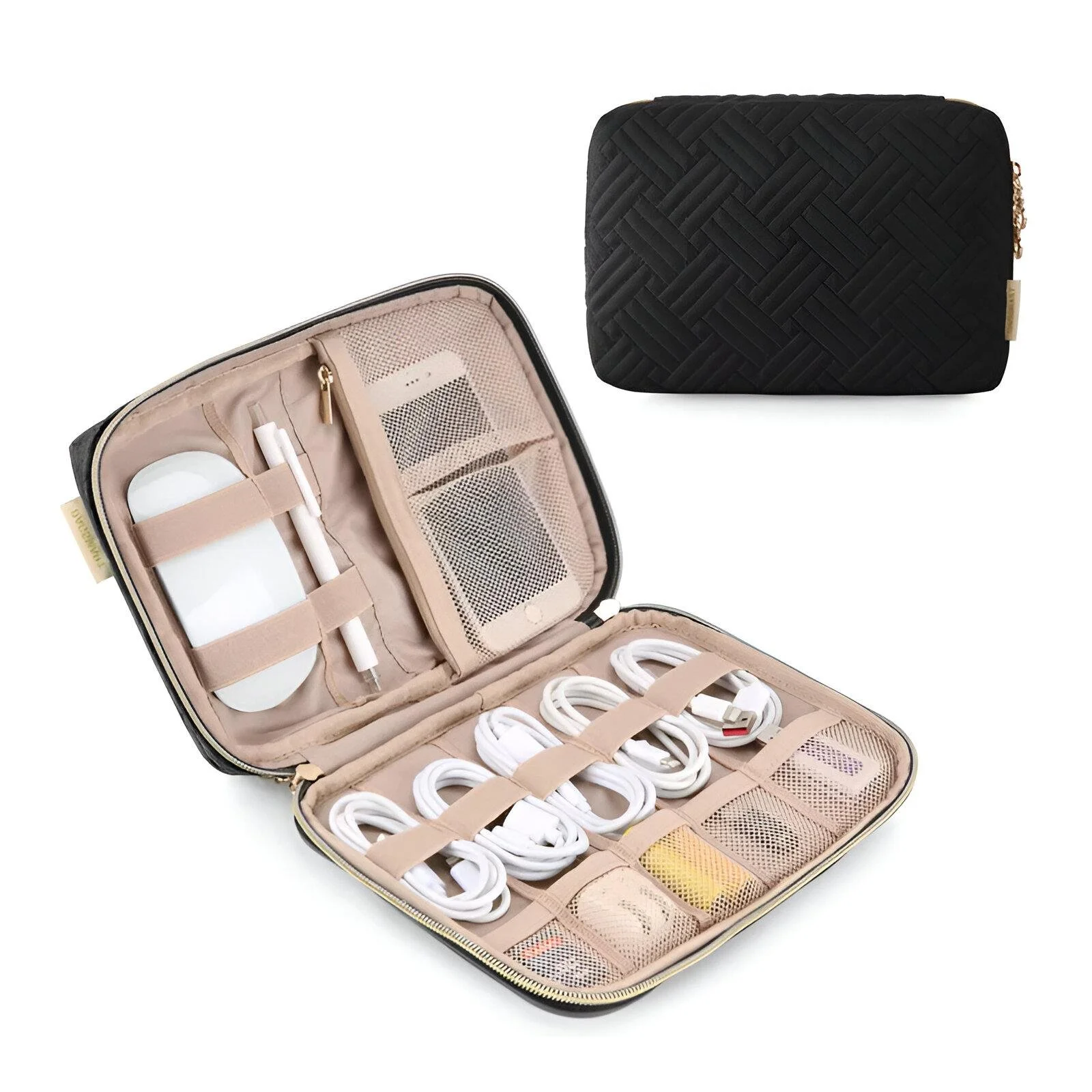 Portable Waterproof Tech Organizer Cable Storage Pouch for Travel
