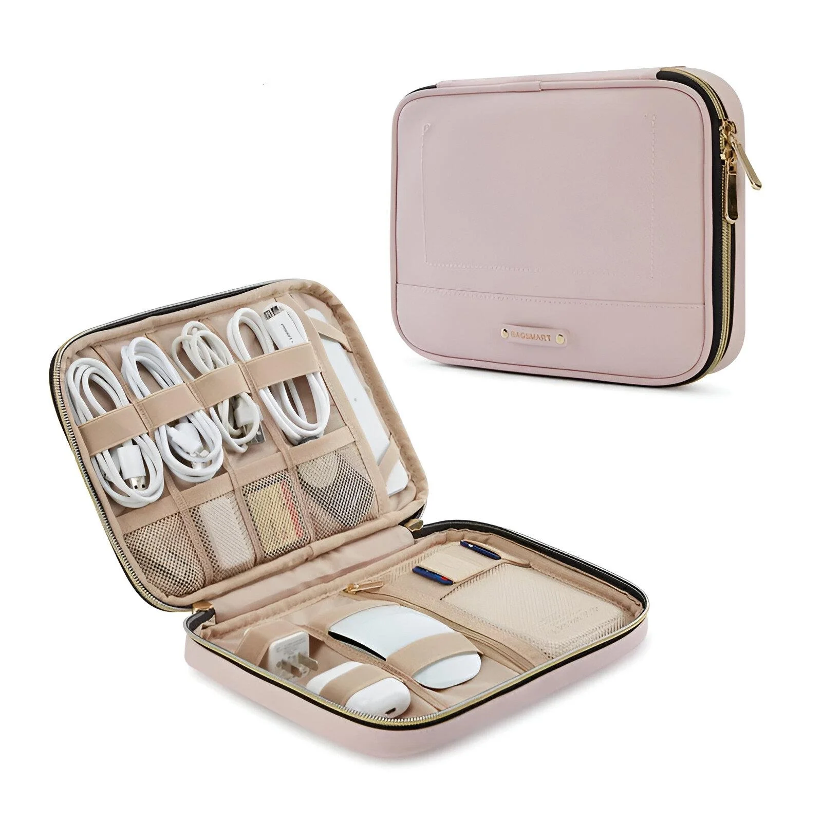 Slim Travel Electronics Organizer for Tablet, Phone & Cable Storage