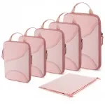 Compression Packing Cubes Set with Shoe Bag for Travel Organization
