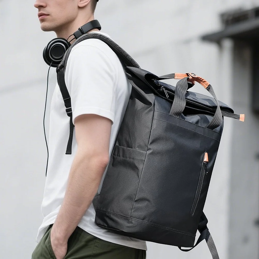 Expandable Waterproof Roll-Top Travel Backpack with USB & 15.6” Laptop Sleeve
