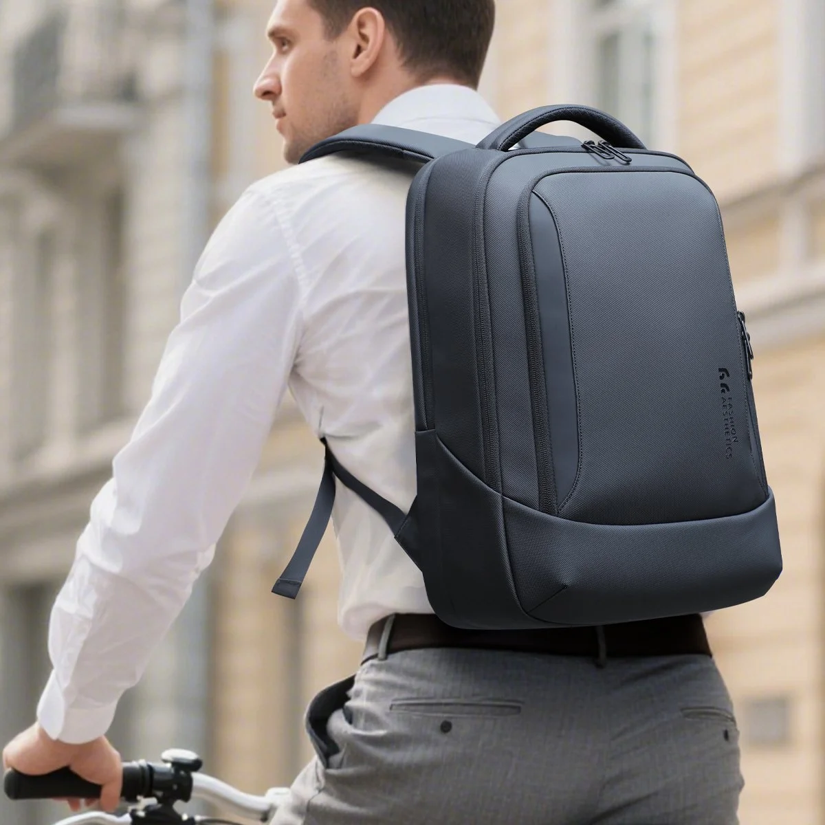 Waterproof 17.3” Laptop Business Backpack with USB Charging Port