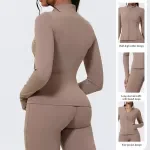 Women's Quick-Dry High-Neck Gym Jacket with Pockets for Fall & Winter