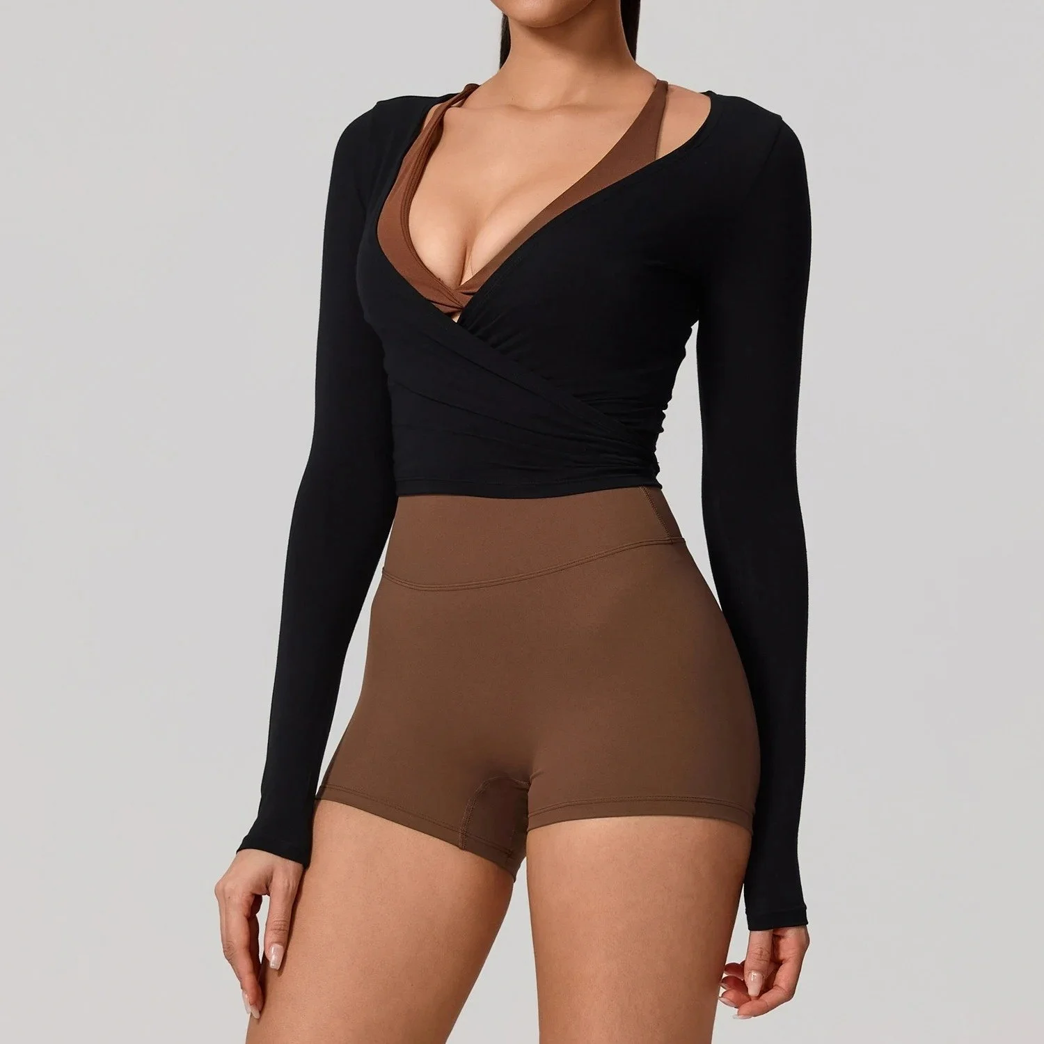 Women’s Long Sleeve Yoga Top Breathable Quick-Dry Stretch Fitness Shirt